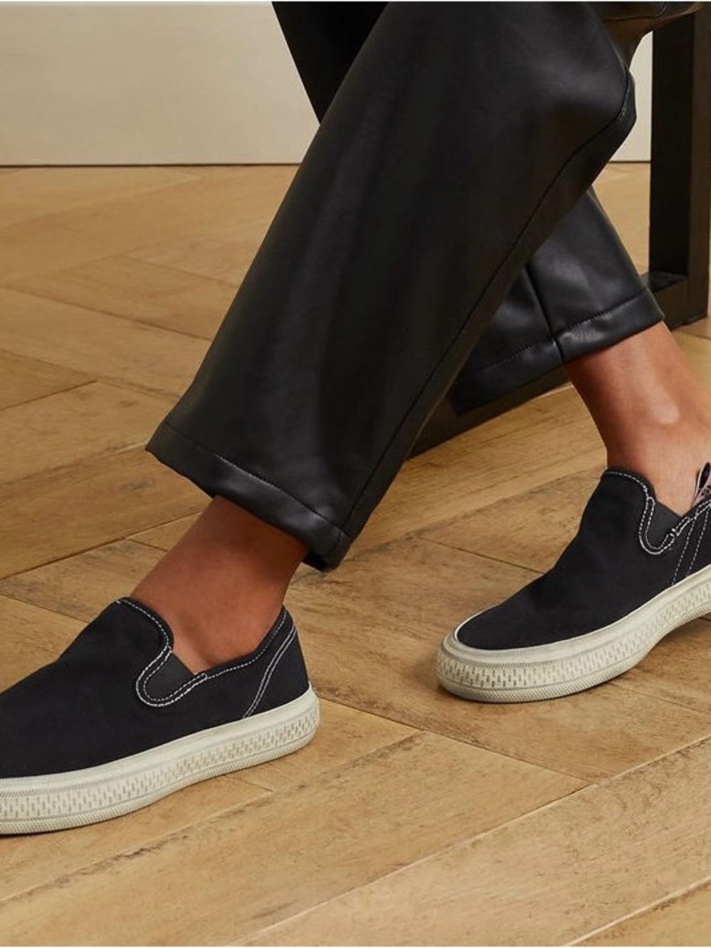 Acne studios Classic Slip-On Canvas Sneakers - Black